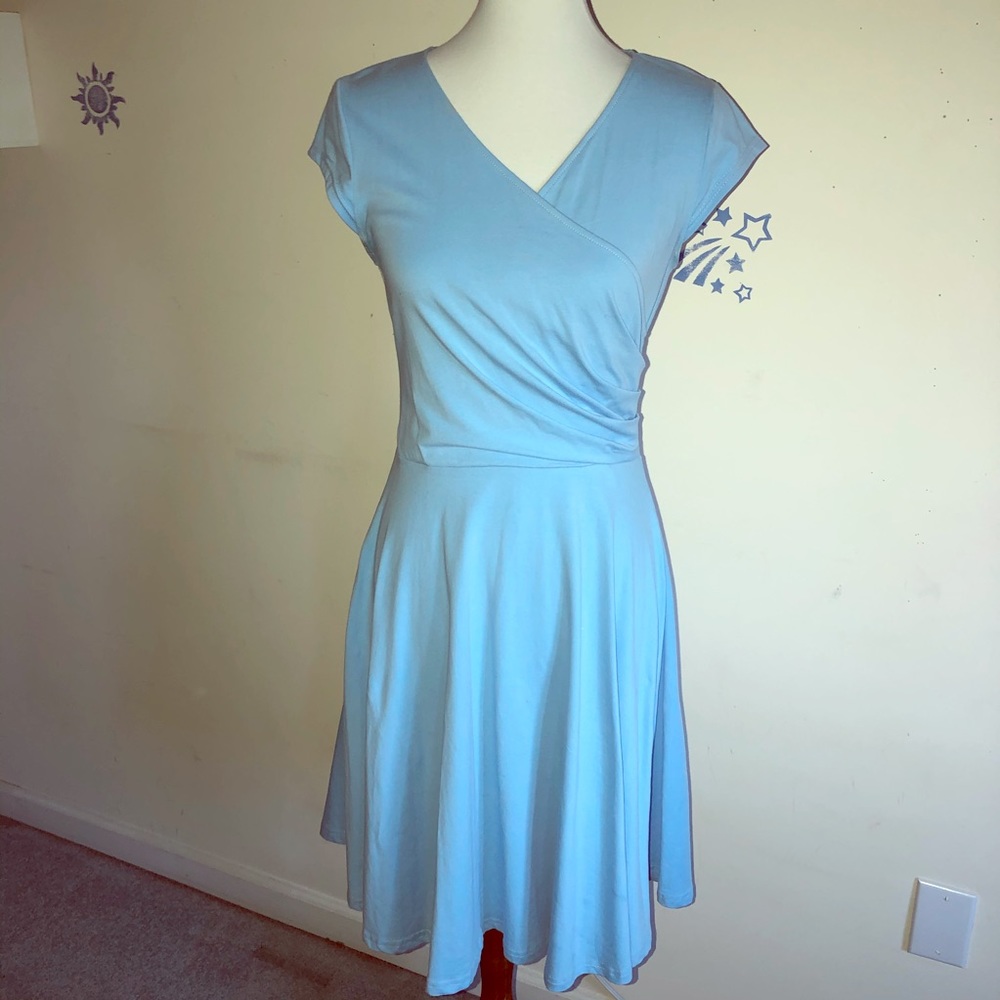 Light Blue Wrap Dress